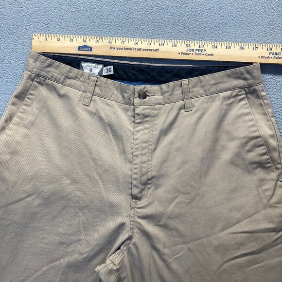 Volcom Shorts Mens Size 36 Chino Cotton Blend,Pockets,Zip,Beige - Picture 4 of 13